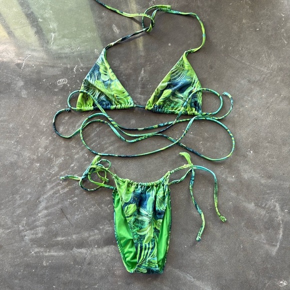 ASOS Design Exotic Palm Print Bikini - Picture 6 of 11